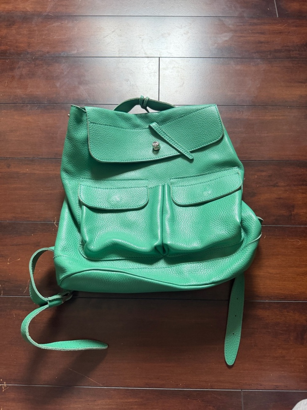 Green Leather Backpack Tote - Unbranded new